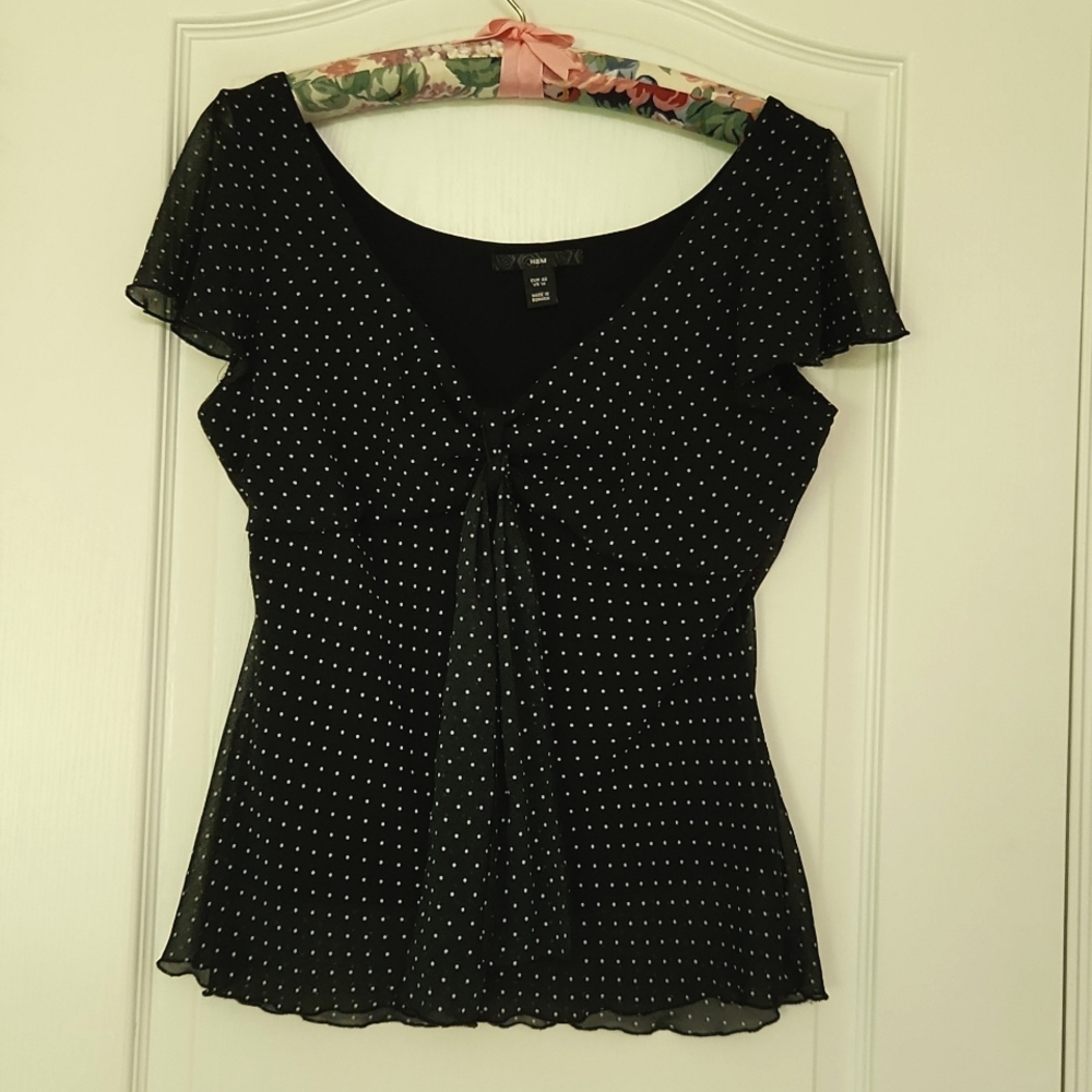H&M polka dots top, sz 14